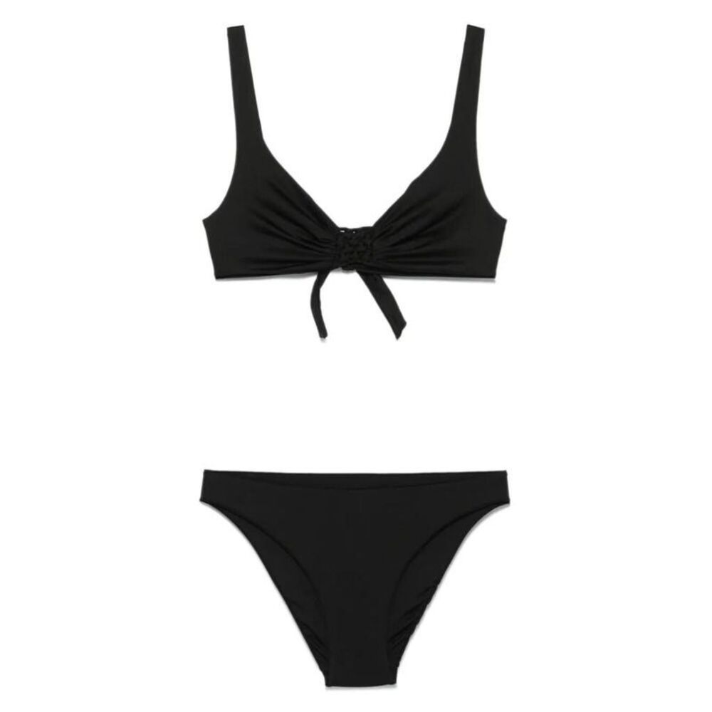 FISICO Women's Ribbed Scoop Neck High-Cut One-Piece Swimsuit Women BLACK